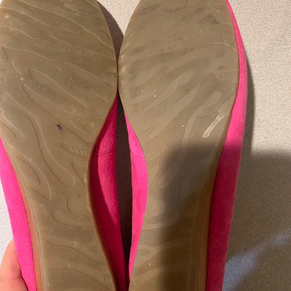 Anne Klein Pink Suede Leather Loafers sz 8.5 M